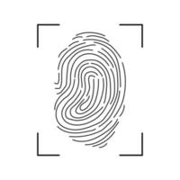 Fingerprint Scan Icon. Fingerprint icon identification. Security and surveillance system element vector