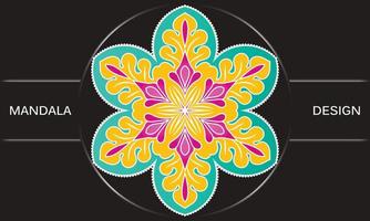 colorful flower design with a background.ornamental round ornament. vector