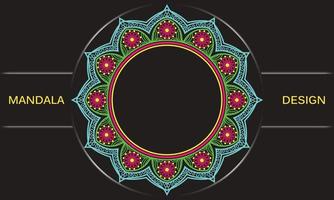 Frame with ornament. Mandala design with background. vector