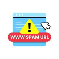 don't click spam URL, suspicious and dangerous hyperlink concept illustration flat design vector eps10. modern graphic element for landing page, empty state ui, infographic, icon