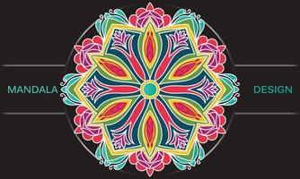 colorful flower design with a background.ornamental round ornament. vector