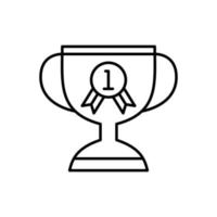 First place trophy line art icon design vector