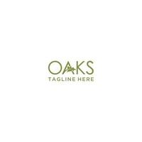 Oaks leaf logo design illustration vector template