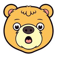 Surprised Bear Face vector