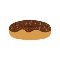 Illustration of chocolate donut with peanut sprinkles. Vector illustration for food content and infographic.