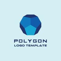 3D Polygonal Logo with Light and Shadow Effect vector