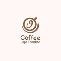 café taza con café frijol logo vector