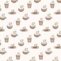 Doodle Coffee Cup Pattern Background vector