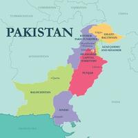 Pakistan States and Capitals vector