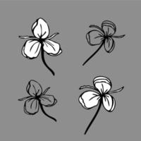 floral garabatear elementos para diseño vector