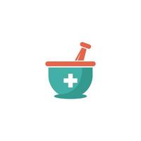 The logo for the pharmacy is called a mortar and pestle vector