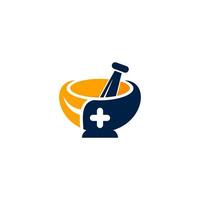 The logo for the pharmacy is called a mortar and pestle vector