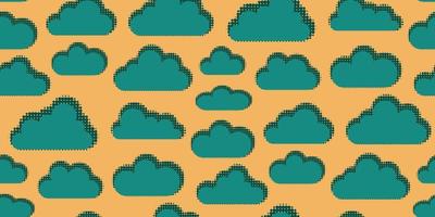 Cloud pattern halftone vector