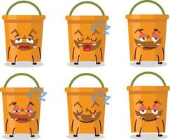 Cartoon character of halloween bucket with sleepy expression vector