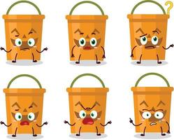 Cartoon character of halloween bucket with what expression vector