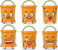 Halloween bucket cartoon character with sad expression vector