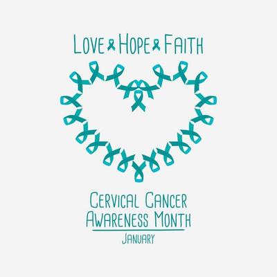 Banner with Cervical Cancer Awareness Ribbon. Design Template for Info-graphics or Websites Magazines