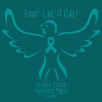 Vector illustration on the theme of Cervical Cancer awareness month January.