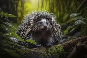 Porcupine close-up. . photo