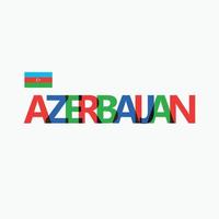 Azerbaijan colorful typography with its vectorized national flag and overlapping letters. Central Asian country RGB typography. vector