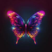 Butterfly, neon colors. . photo