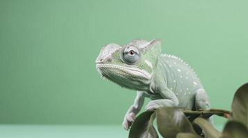 Chameleon banner. Copy space, background. . photo