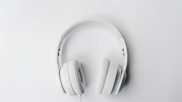 Banner with headphones. Copy space, background. . photo