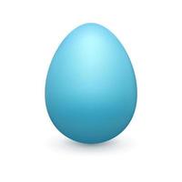 Blue 3d Easter egg. Realistic three dimensional vector design element on white background.