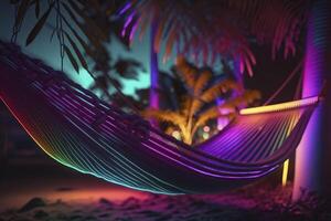 Hammock in neon colors. . photo