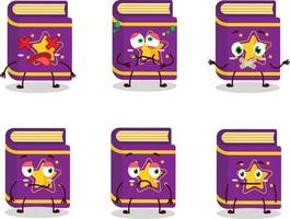 Magic book cartoon character with nope expression vector