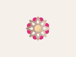 Beauty flower Logo design vector template. Yoga meditation logomark illustration. Can representing spa, hotel, boutique, floral, mandala, star, eco.