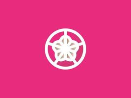 Beauty flower Logo design vector template. Yoga meditation logomark illustration. Can representing spa, hotel, boutique, floral, mandala, star, eco.