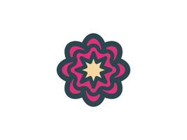 Beauty flower Logo design vector template. Yoga meditation logomark illustration. Can representing spa, hotel, boutique, floral, mandala, star, eco.