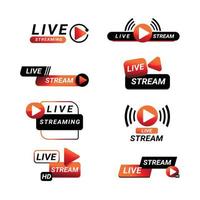 Live Stream Logo Set vector