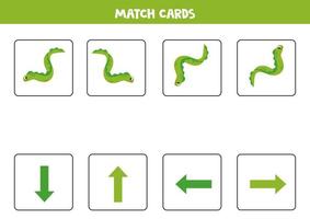 Left, right, up or down. Spatial orientation with cute sea eel. vector