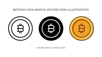 bitcoin sencillo vector icono ilustración