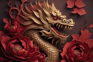 2024 year of the Dragon, new year decoration, chinese new year. . photo