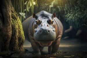 Hippopotamus close-up. . photo