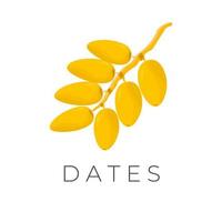 Khalal sukkari Yellow Date Fruit Illustration Logo vector