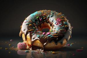 Donut in glaze. . photo