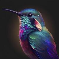 Hummingbird in neon colors. . photo