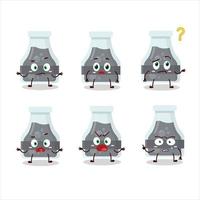 Cartoon character of black potion with what expression vector