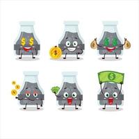 Black potion cartoon character with cute emoticon bring money vector