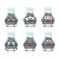Black potion cartoon character with sad expression vector