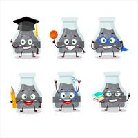 School student of black potion cartoon character with various expressions vector