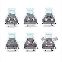 Black potion cartoon character with various angry expressions vector