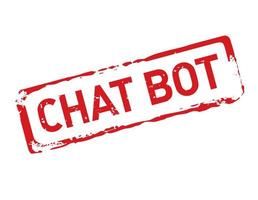 Red stamp chat bot. Vector Illustration.