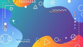 Abstract fluid luquid geometric shapes colorful gradient memphis style background wallpaper vector design