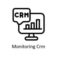 Monitoring Crm Vector  outline Icons. Simple stock illustration stock