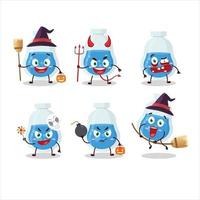 Halloween expression emoticons with cartoon character of blue potion vector